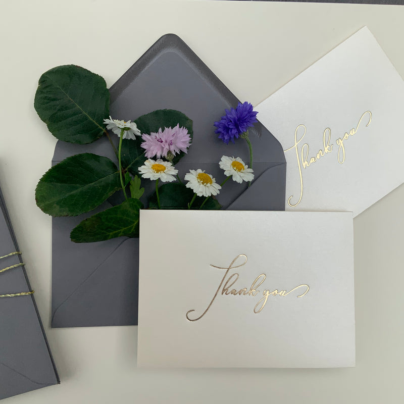 Gold hotfoil Thank You Cards