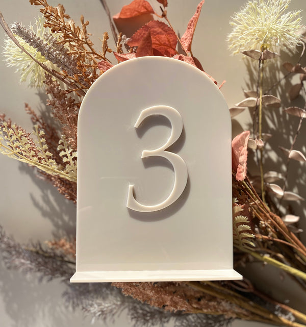 Nude/Beige Acrylic, Arch table number