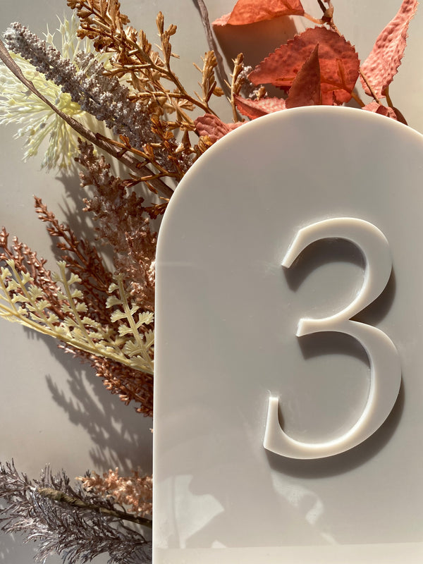 Nude/Beige Acrylic, Arch table number