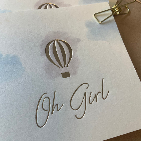 “Oh Girl” baby girl card