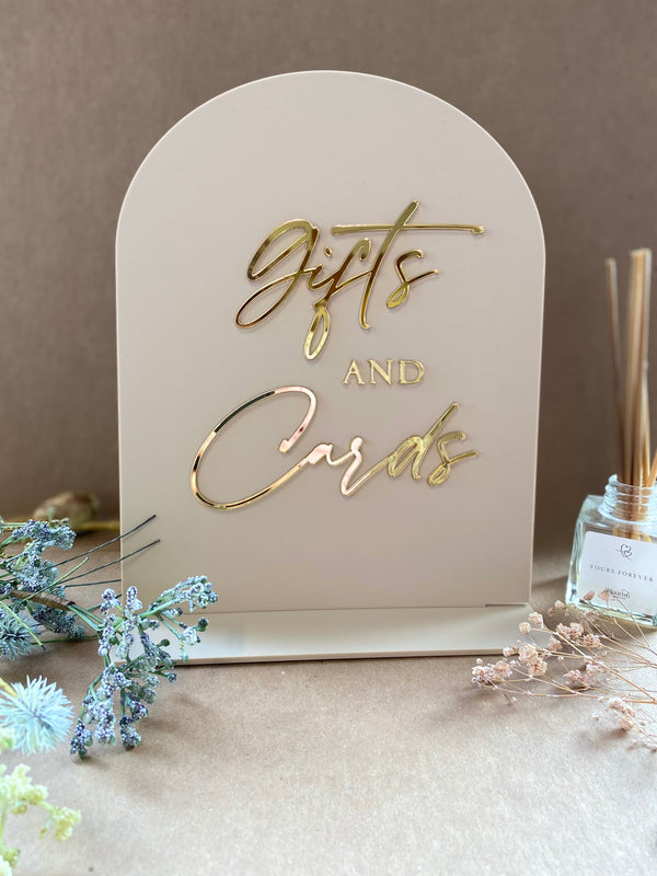 Acrylic Gifts & Cards wedding sign