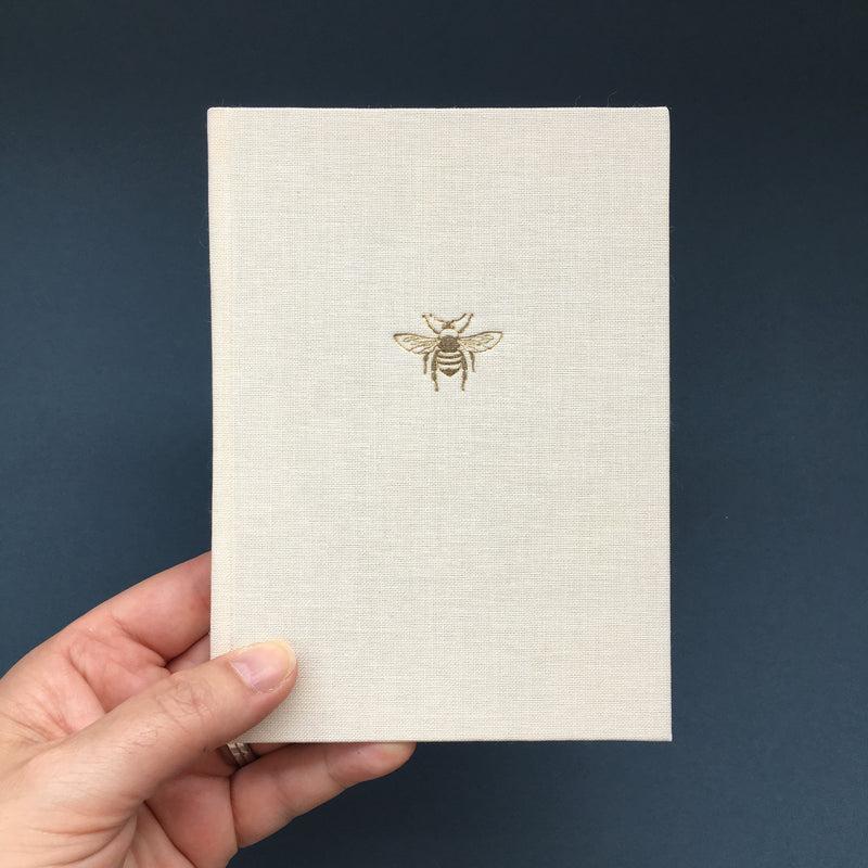 A6 Bee Linen Notebook-cream