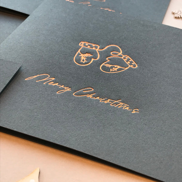 8 luxury copper foil Christmas cards